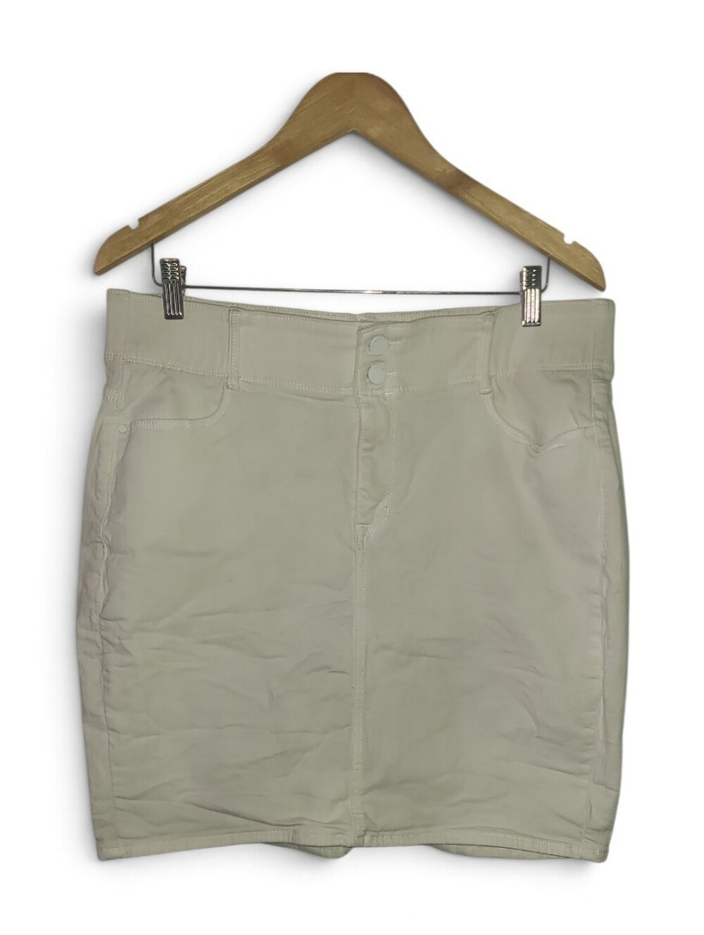 Apt. 9 Womens White Denim Skirt - Size 16